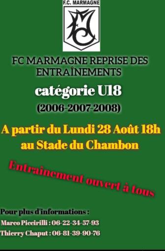 Portes ouvertes entra&icirc;nement U18