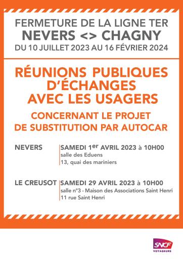 R&eacute;union publique en vue de la fermeture de ligne TER du 10 juillet 2023 au 16 f&eacute;vrier 2024