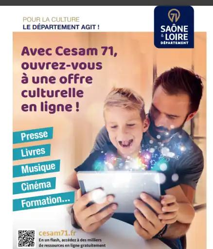 Biblioth&egrave;que municipale: Avec Cesam 71, ouvrez vous une offre culturelle en ligne