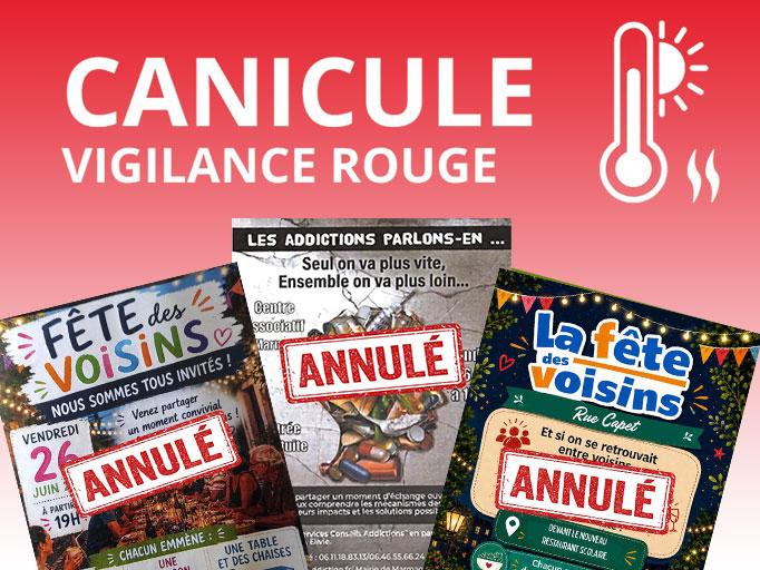 Annulation des &eacute;v&eacute;nements &agrave; venir.