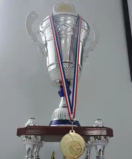 Le troph&eacute;e des jeux intervillages a rejoint les locaux de la mairie