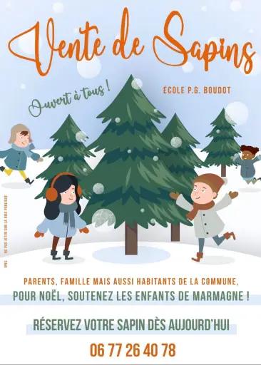 Vente de sapins de No&euml;l au profit de l'&eacute;cole