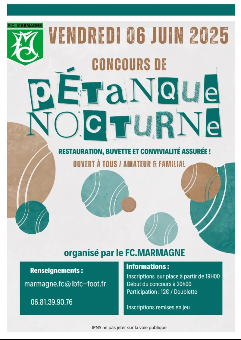 Concours de pétanque nocturne