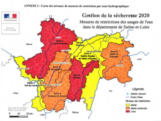 Restrictions de l'usage de l'eau: La zone Arroux-Mesvrin dont Marmagne passe en crise